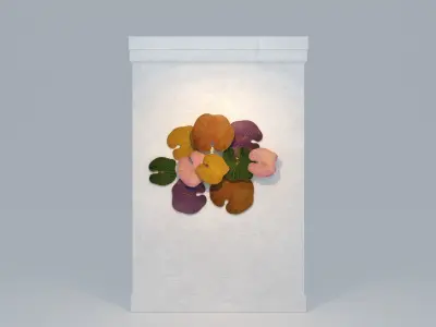 LOTUS LEAF WALL ART 01 Low-poly 3D model