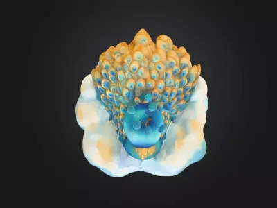 Dreamy Peacock in the Clouds 3D print model