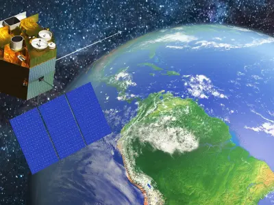  Fengyun 4A Satellite with Planet Earth 