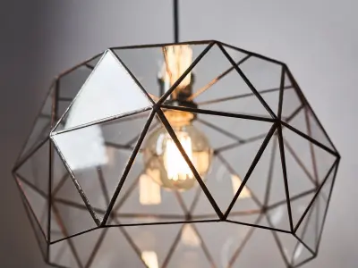 Pendant geometric glass light  Retro Free 3D model