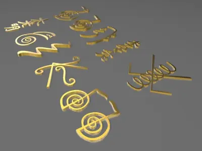 Principales simbolos Reiki 3D print model