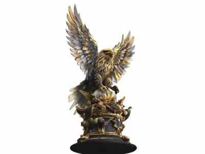 Majestic Eagle Guardian Statue 3D model