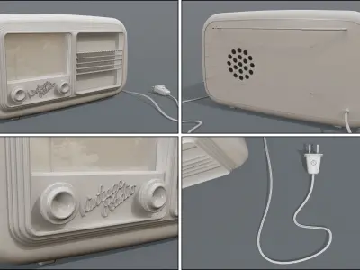 Vintage Radio Low-poly 3D model