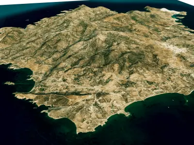 kimolos island 3d model terrain Low-poly 3D model