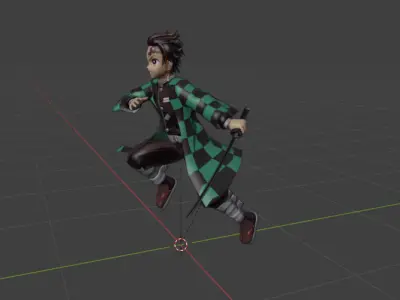 Low Poly anime Tanjiro with textures Texture