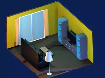 Isometric Living Room Free 3D model