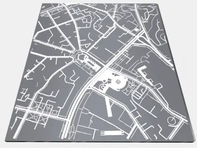 Cityscape Kyiv Ukraine fragment city - streets and roads 3D model