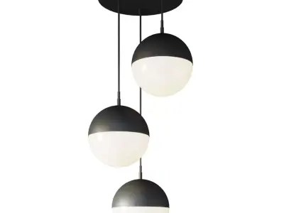 Pendant lamp copper light black pendant 3 3D model