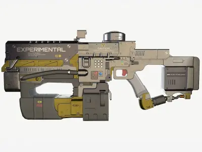 Sci-fi gun Low-poly 3D model