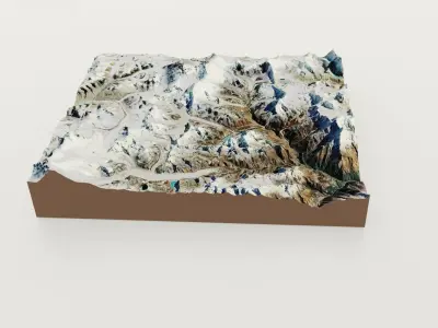 Everest-Mountains Low-poly 3D model