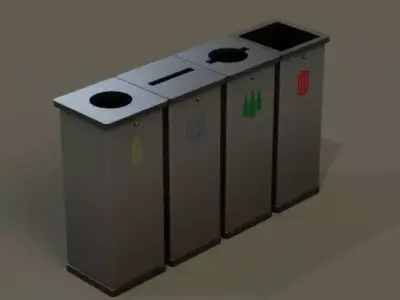 Recycle Bin Low-poly 3D model