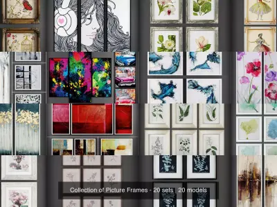 Collection of Picture Frames - 20 sets 3D Model Pack 18