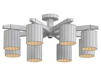 criss ceiling light fixture with six lights 3D model