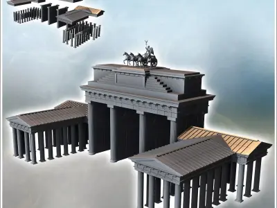 Brandenburg Gate monument Berlin Germany - Modern WW2 WW1 World  3D print model