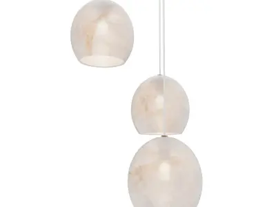 Lazio 3-Light Round Multi-Drop Pendant Currey Company 3D model