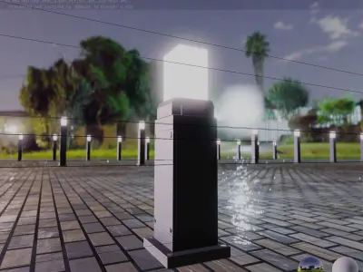 Street Light 8 Bollard 500mm Basic Version 3 Low-poly 3D model
