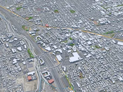 Tucson City Arizona USA Low-poly 3D model