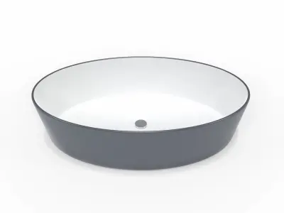 Bluish gray Ceramic Sink  3D model