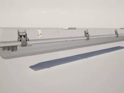 Industrial Fluorescent Ceiling Light Low-poly 3D model