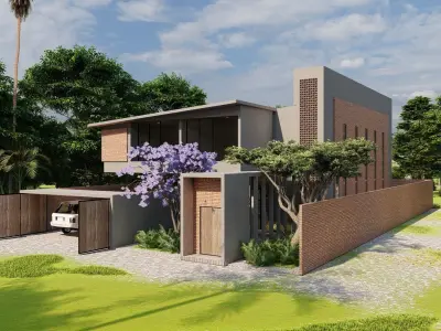 Revit modern house 3D model