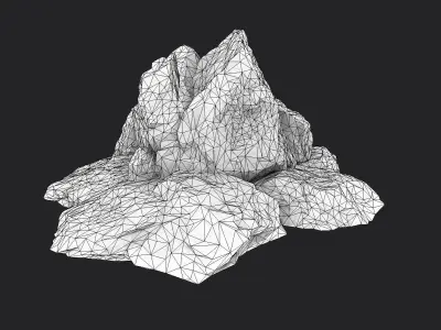 Snowy Rock 4-10 Low-poly 3D model