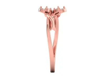 Solitaire Wedding Engagement Women Flower Bypass Rings 3D print model
