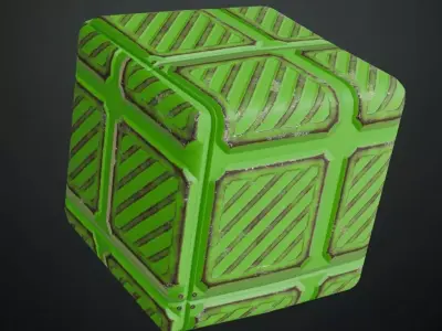 Green Metal Plate Sci-Fi PBR Seamless Texture