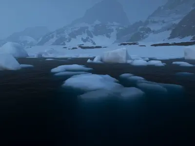 Landscape Ice Scape Low-poly 3D model