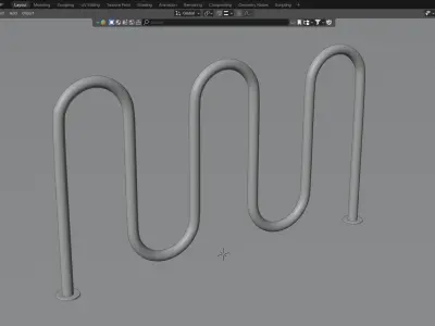 Bicycle Parking Wave Rack 3D model