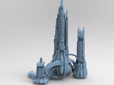 Castle bright Moon full Tower  3D model