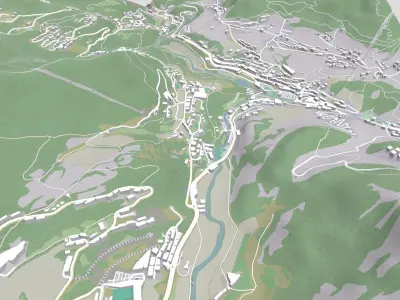 Cityscape La Masana  Andorra 3D model