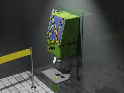 Telephone Free Scene Low-poly 3D model