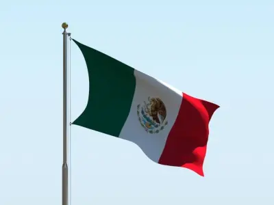 Animated Mexico Flag 3D model