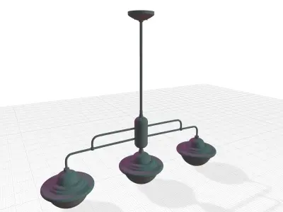 Chrome Bruges Light Kitchen Island Schoolhouse Pendant 3D model