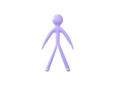 Stick Men v1 006 Low-poly 3D model