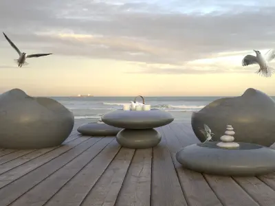  YOGA SPECIAL STONE SEATING  3d model 3D model