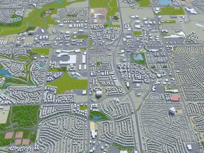 Thornton Colorado USA 30km Low-poly 3D model