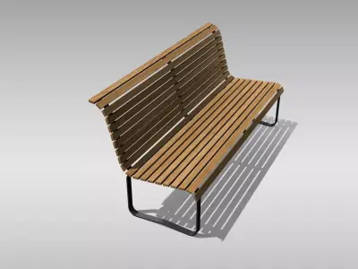 Park Bench 02 Low-poly 3D model