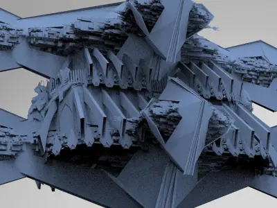 Sci-Fi Egyptian Floating Monolith temple 5  3D model