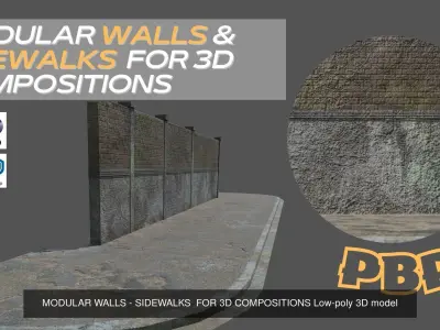 Collection for city composition 3D Model Pack