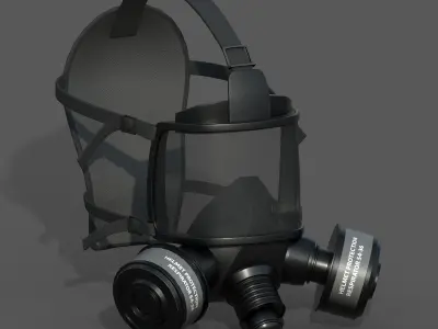 Gas mask helmet 3d model military combat fantasy  Low-poly 3D model