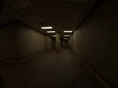 Horror Maze Office Game Environment Low-poly 3D model