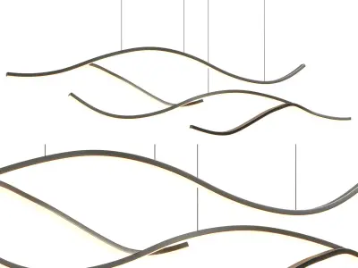 Louise Modern Wave Pendant Light 3D model