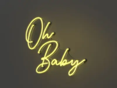 Oh Baby - Neon Sign 3D model