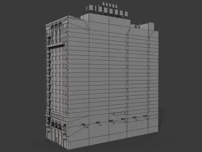 Figueroa Hotel Building Low-poly 3D model
