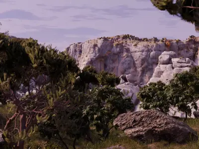 Mountains and forest 3D model