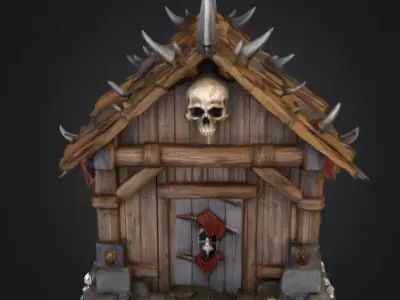 Orc House with Skull Low-poly 3D model