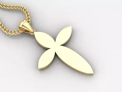 Light Gold 18K Cross Pendant 1CP080 3D print model