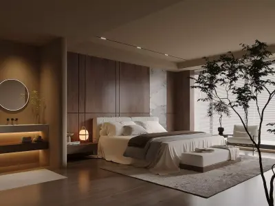 Bedroom interior scenes 3D model