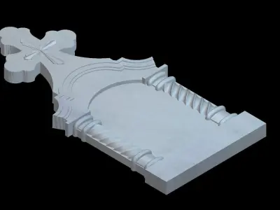 Cross with Columns 3D STL Model for CNC 3D print model